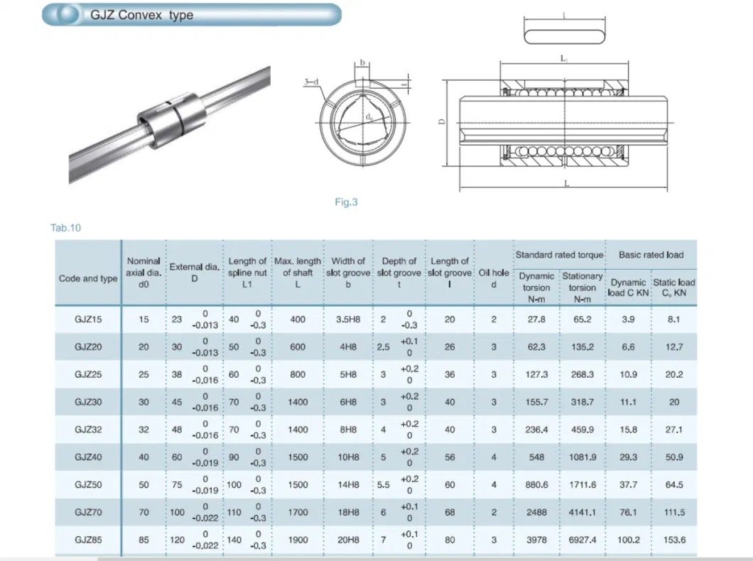 OEM High Precision Stainless Steel Rotary Ball Spline with Nut for Kit CNC Machine